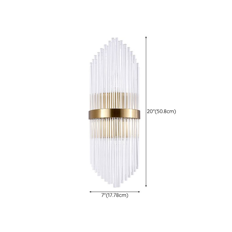 2-Light Golden Contemporary Crystal Unique Shaded Bathroom Vanity Light