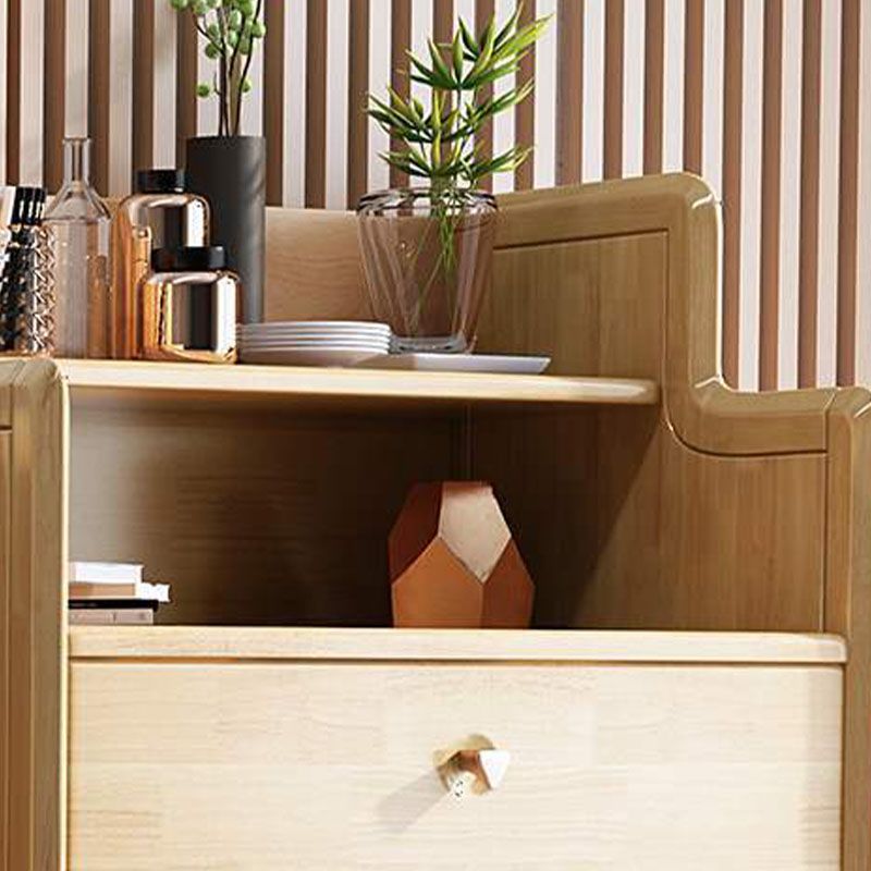 Glam Vertical Solid Wood Storage Chest Bedroom Chest with Drawers