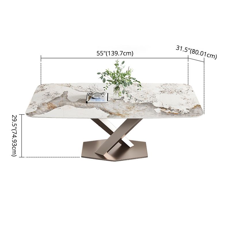 Minimalist Dining Table Sets with Rectangle Shape Table and Upholstered Chairs