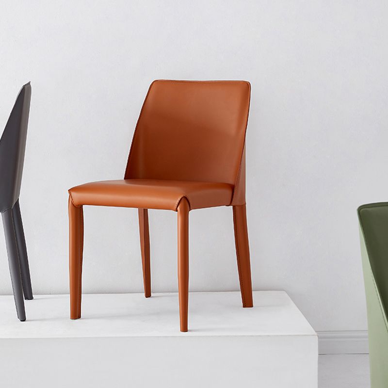 Faux Leather Armless Dining Chairs Contemporary Home Side Chair