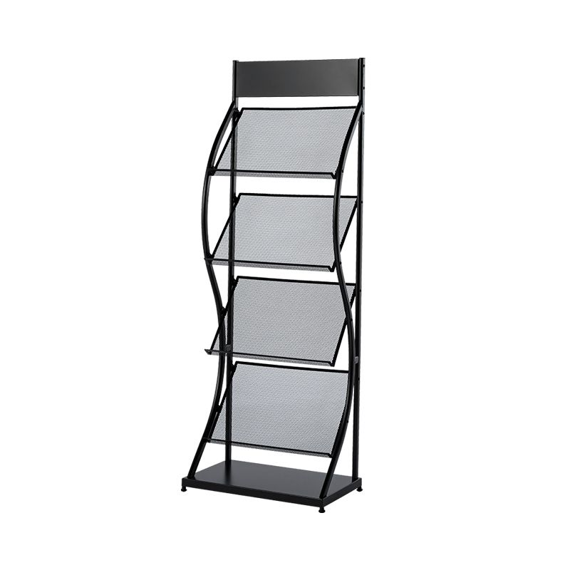 Metal Contemporary Vertical Bookshelf Closed Back Bookcase with Shelves