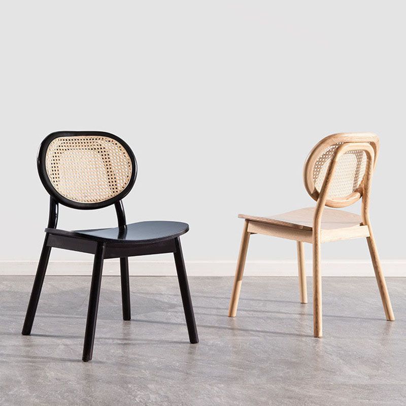 Contemporary Style Wood Dining Chair Armless Side Chairs for Restaurant