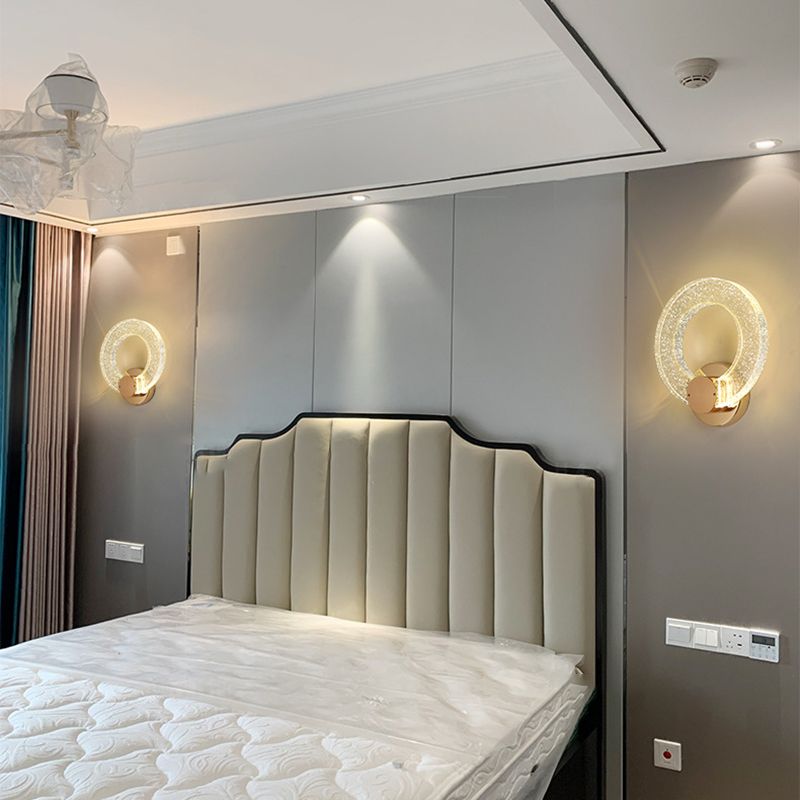 1 Light Circle Wall Lamp Simplicity Metal Wall Mounted Light Fixture