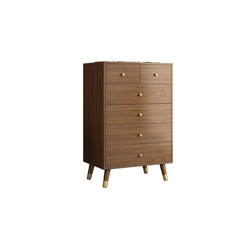 Mid-Century Brown Chest with Drawers and Straight Legs 23.62" Long
