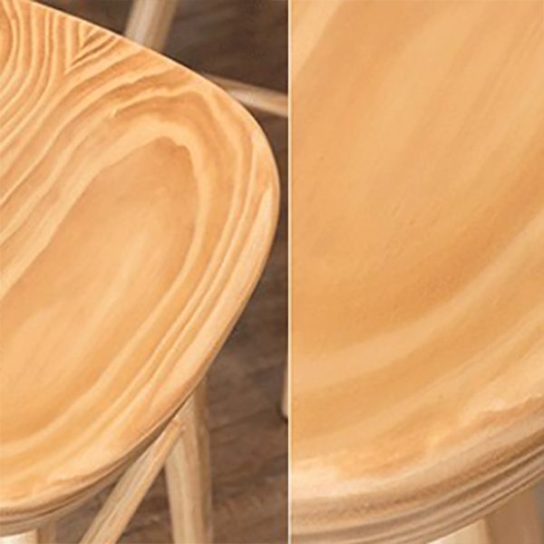 Modern Footrest Counter Chair Saddle Seat Solid Wood Bar Stool in Coffee Shop
