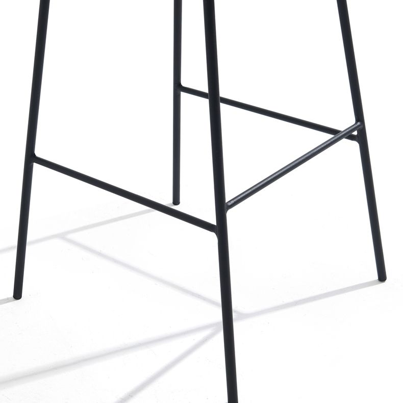 Contemporary Metal Leather Bar Stools Indoor Barstool with Iron Legs and Footrest