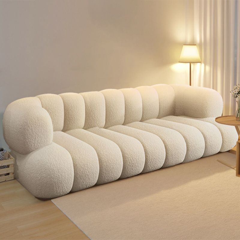 Sewn Pillow Back Sofa Northern European Recessed Arm Sofa with Pillows
