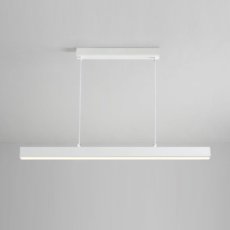 Modern Metal Pendant Light Rectangle Shape Island Light with Acrylic Shade for Living Room
