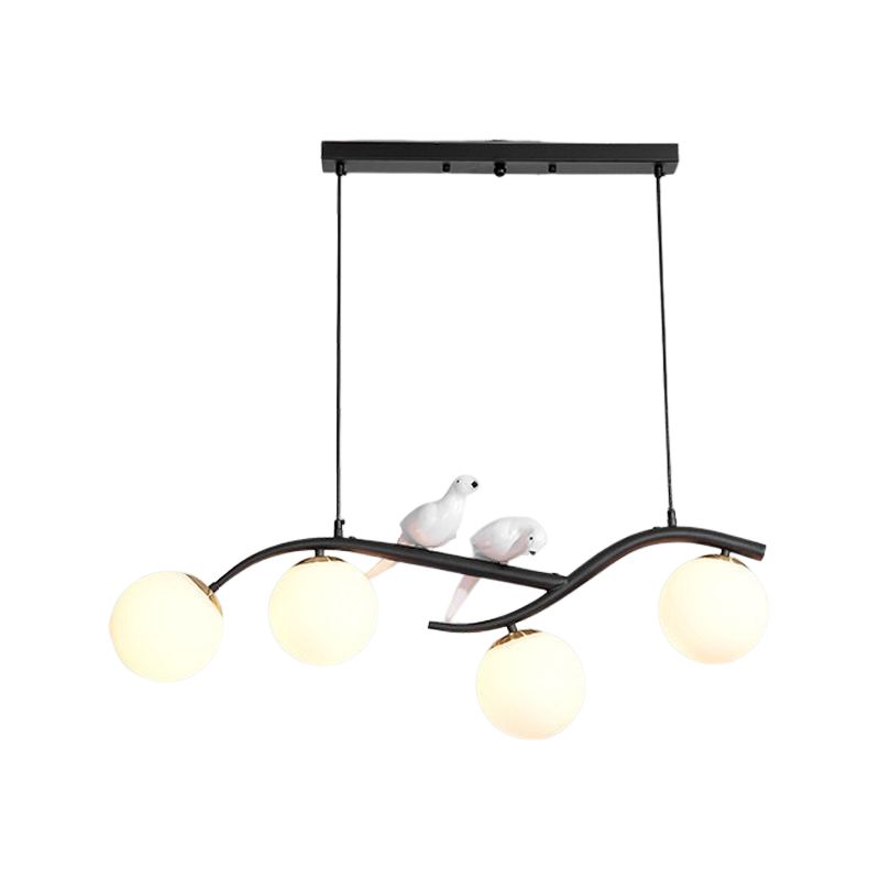Contemporary Glass Island Lighting Fixture Creative Hanging Light for Dining Room