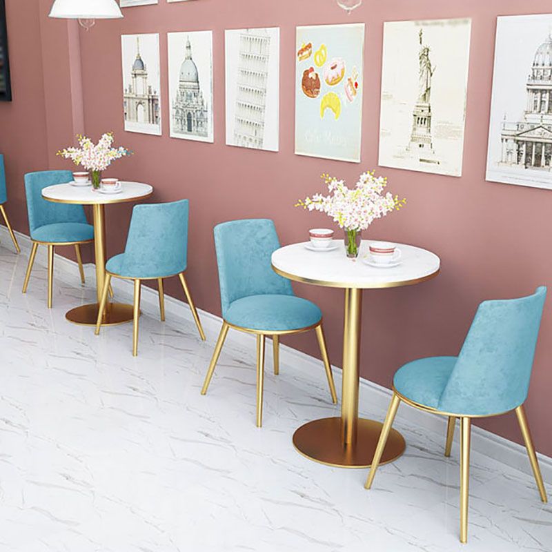 Glam Velvet Armless Dining Chairs Metal Dining Chair for Home Use