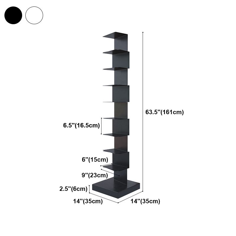Closed Back Bookshelf Contemporary Style Vertical Bookcase for Home Office