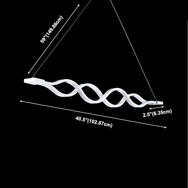 Nordic Pendant Light Modern LED Strip Shape Chandelier Lamp Fixture for Dining Room