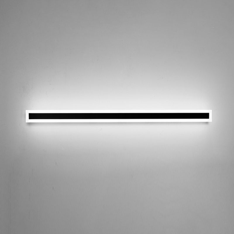 Linear Shape Metal Wall Lighting Modern Style 1 Light Wall Mount Light in Black