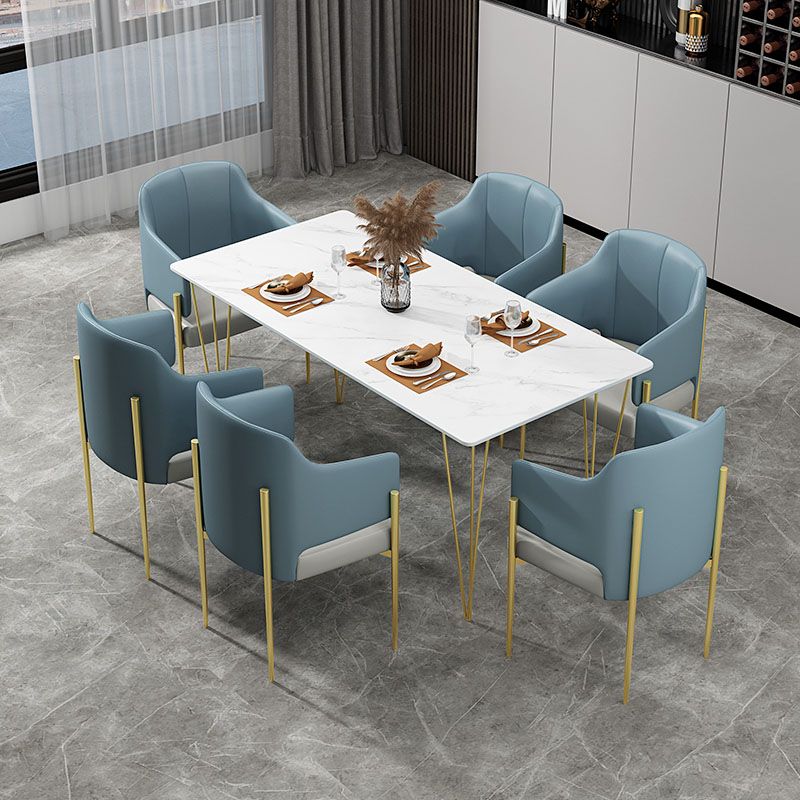 Glam 1/2/5/7 Pieces Dining Table Set Sintered Stone Table and Chair Set