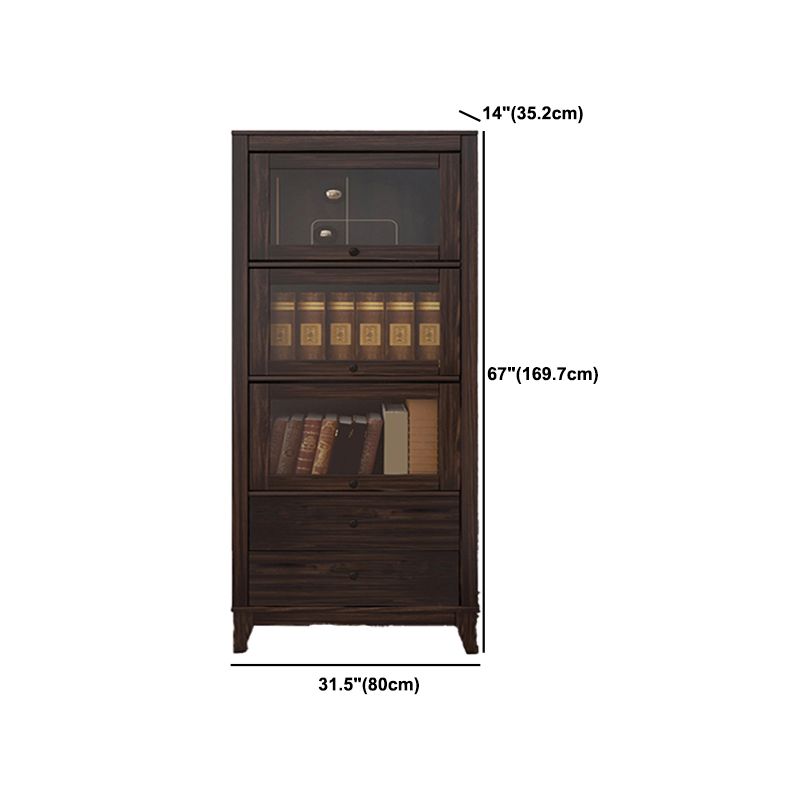 Mid-Century Modern Side Cabinet Square Accent Cabinet with Brown
