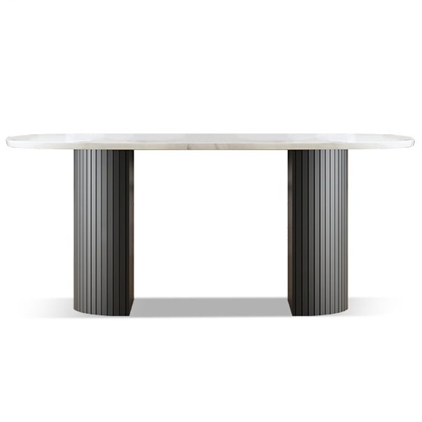 Simplicity Style Furniture Oval Double Pedestal Dining Site Table for Dining Room