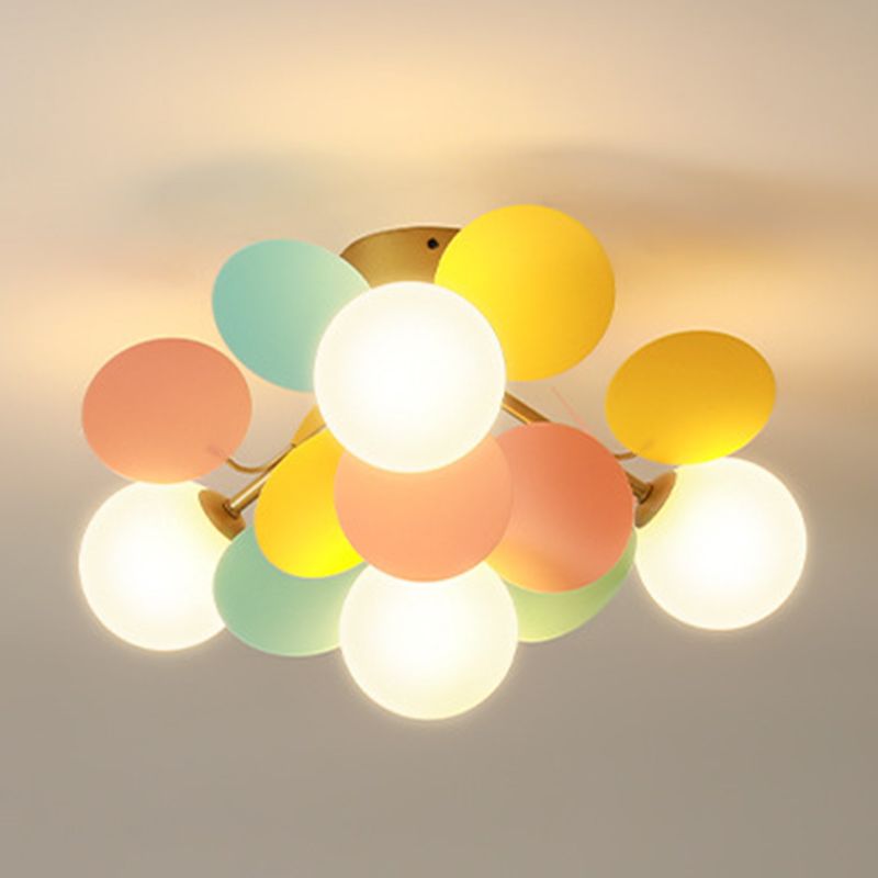 Lámpara de techo de techo de forma esférica de estilo moderno iluminación de techo múltiple de luz para dormitorio