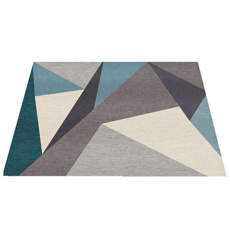 Funky Triangle Design Indoor Rug Multicolored Modern Rectangle Carpet Polyester Anti-Slip Backing Carpet for Home Decor