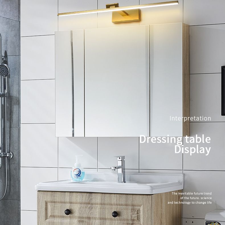 Gold Linear LED Wall Lamp in Modern Concise Style Aluminium Indoor Wall Sconce with Silicone Shade