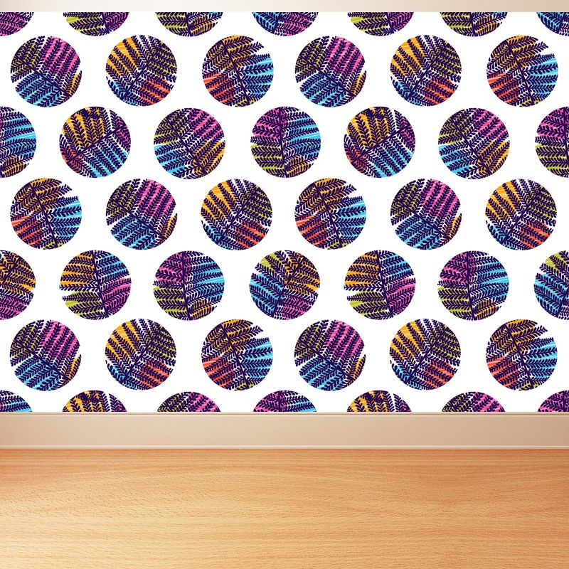 Contemporary Botanical Print Mural Decal Soft Color Dining Room Wall Covering, Custom