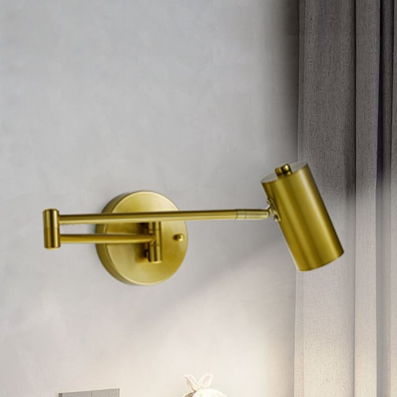 Modern Metal Wall Light Geometric Swing Arm Wall Sconce for Living Room