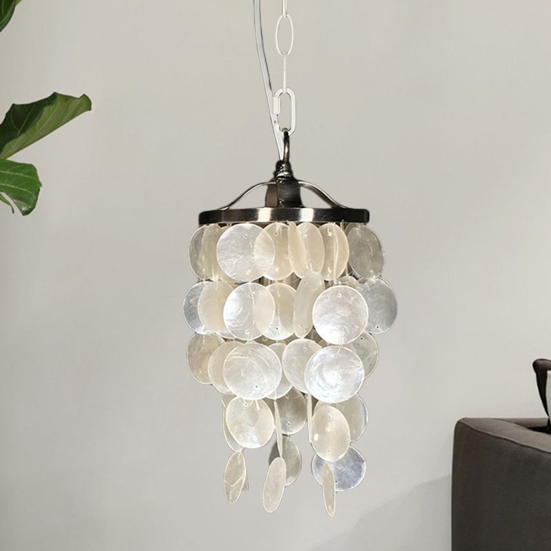 Luz de colgante de campanilla de viento Capilla nórdica 1 Luz de techo colgante blanco ligero para sala de estar