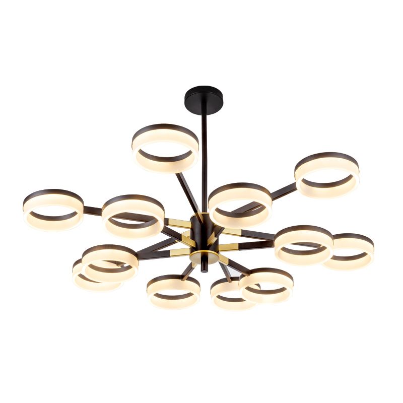 Modern Chandelier Lights Multiple Rings Pendant Lighting Fixtures Metal Chandelier