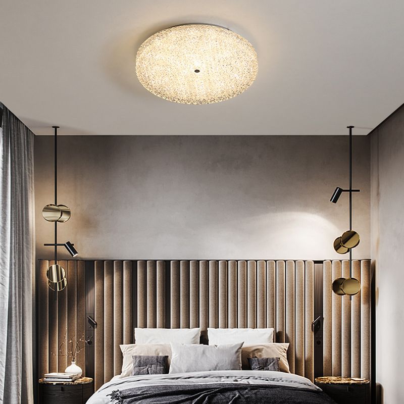 Modern Ceiling Mount Light LED Close to Ceiling Lamp with Glass Shade for Living Room