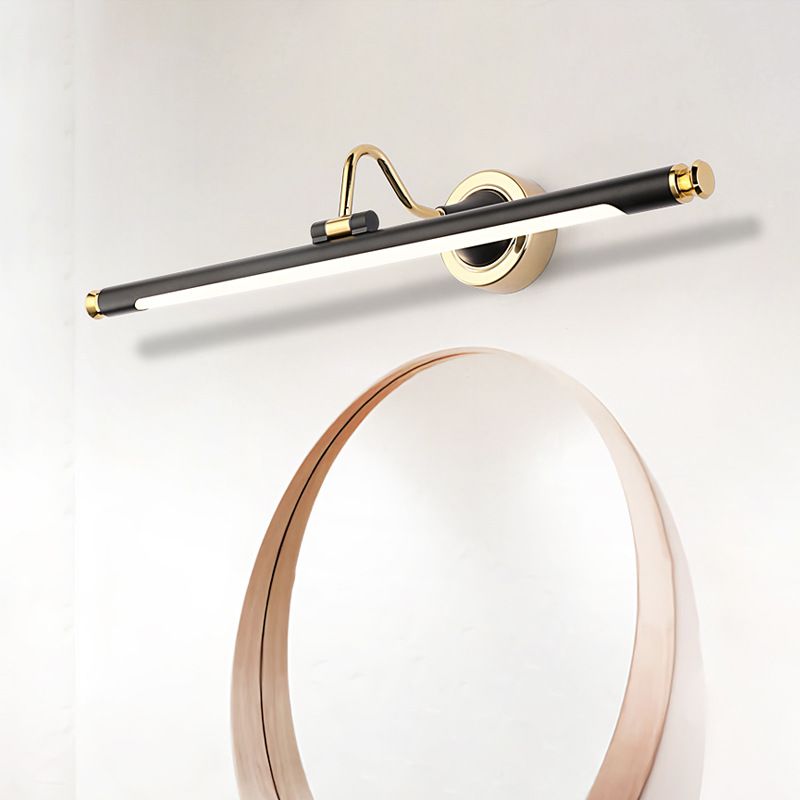Adjustable Tube Metal Picture Light Vintage Bath Vanity Lighting Fixture in Gold and Black