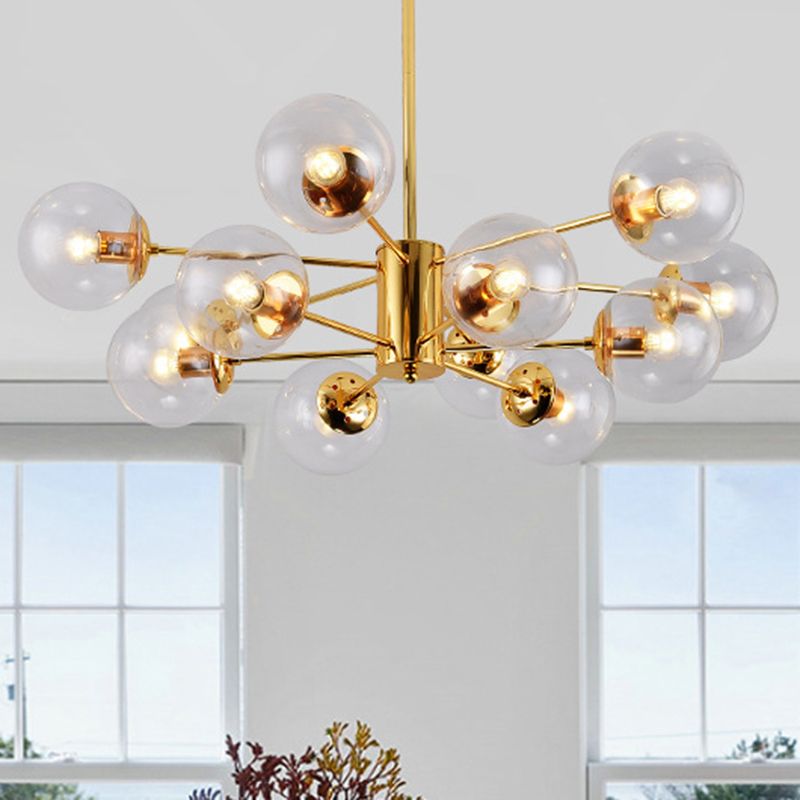 Sputnik lampadario lampada a sfera vetro soggiorno illuminazione a sospensione in oro