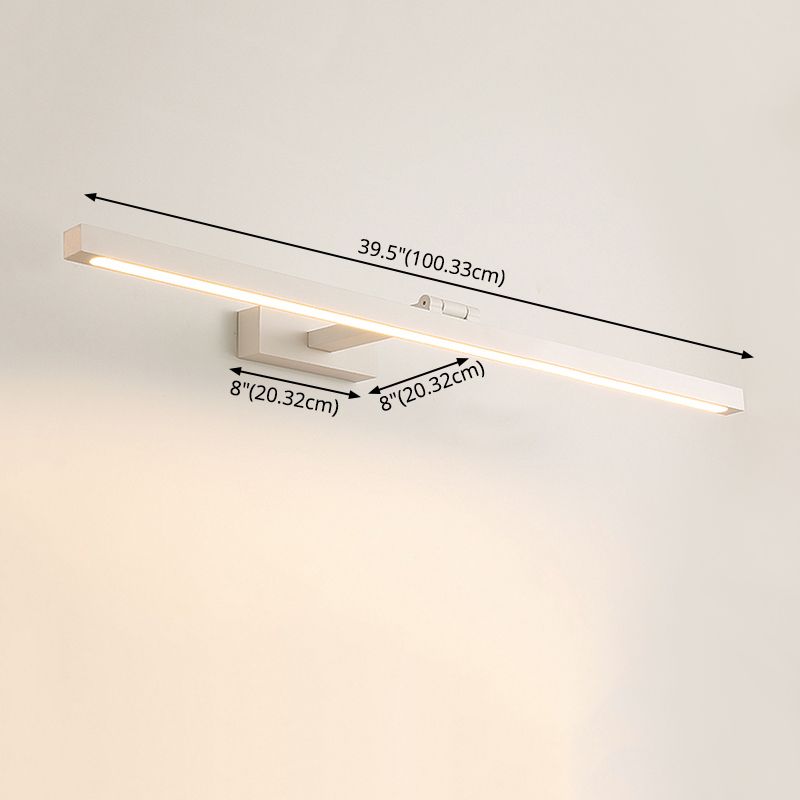 Rectangular Sconce Light Fixture Minimalist Style Metal LED White Wall Lighting Fixture