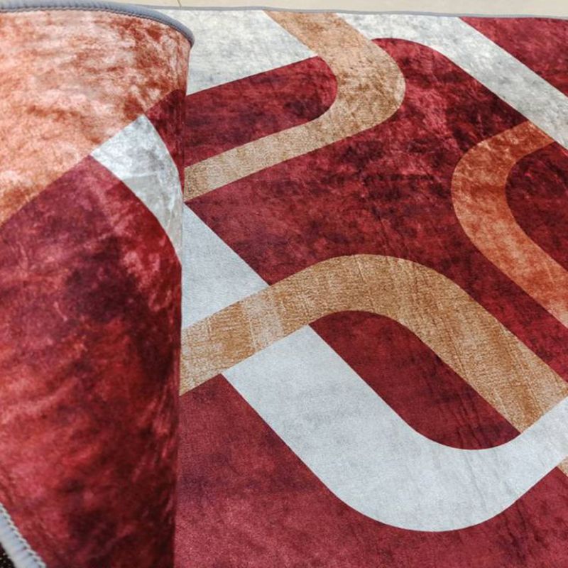 Light Brown Minimalist Rug Polyester Striped Rug Stain Resistant Rug for Living Room