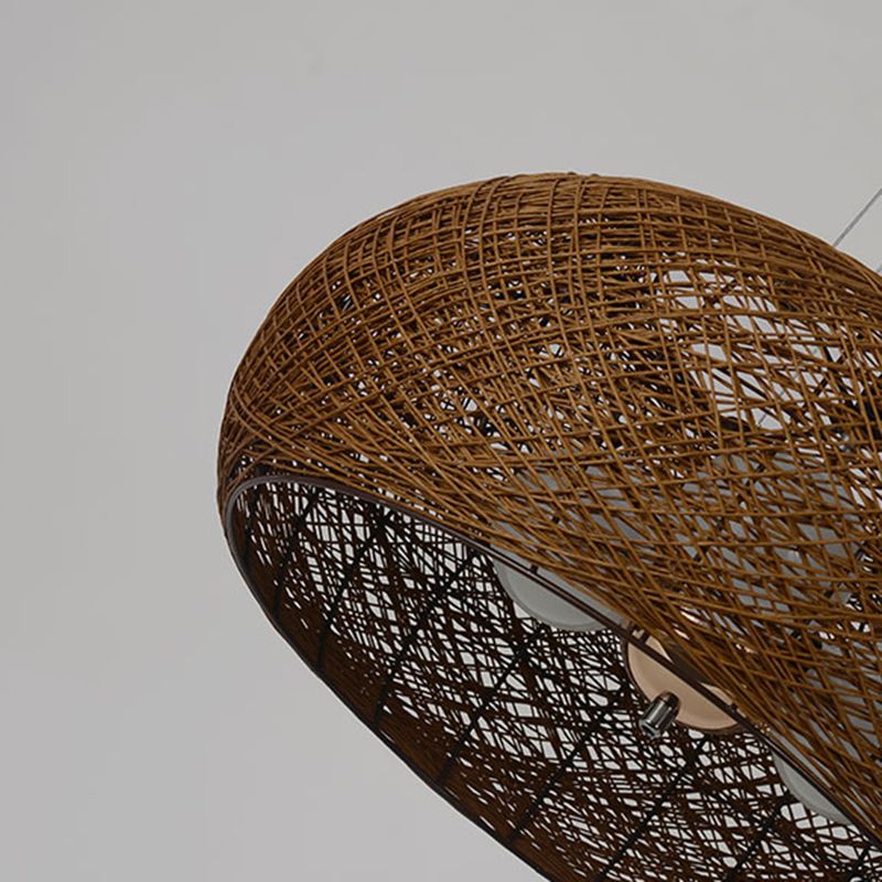 A 3 LA LA LUCE LUCI A PENDANTI RATTARI RISTORANDO LAMPAGNO MANI SOSPEDE IN BEIGE con cavo sospeso da 47 "