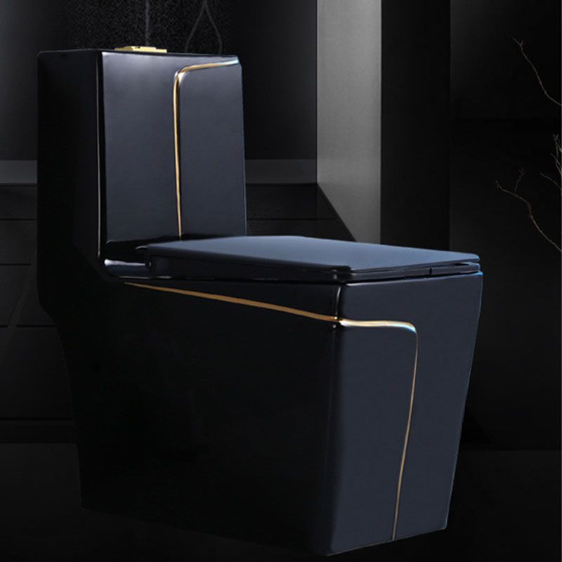 Household Water-saving Toilet Siphon One-piece Large-diameter Toilet in Black Finish