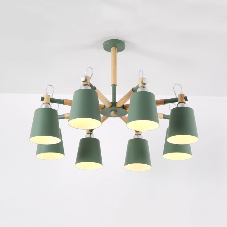 Hölzerne Kegelform Pendelleuchte Leuchte Einfacher Deckenleuchter im Wohnzimmer