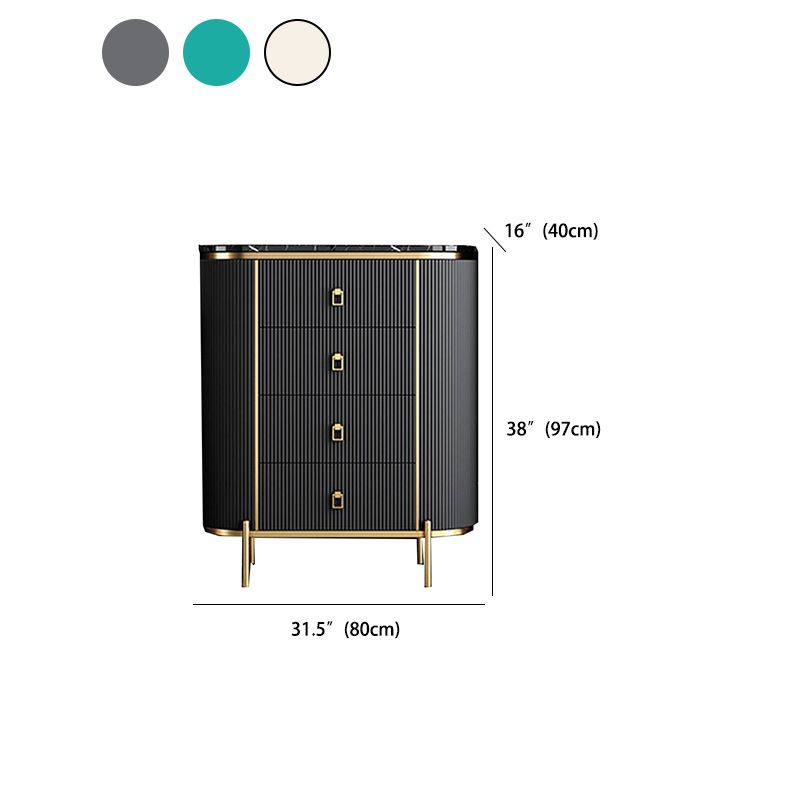 Vertical Glam Storage Chest Marble Top Lingerie Chest with Drawers