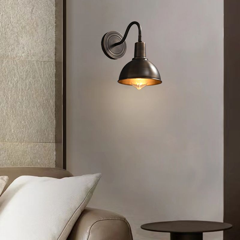 Dome Shape Metal Wall Sconces Modern 1-Light Wall Mount Light Fixture