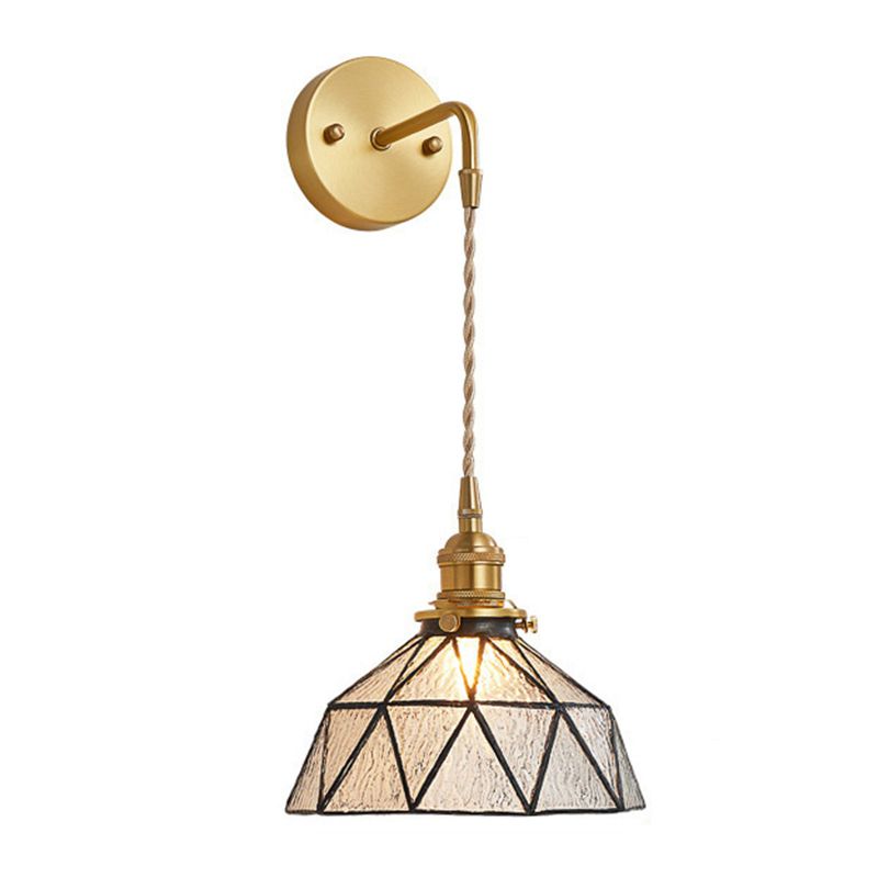 Geometric Shape Glass Wall Light Industrial Style 1 Light Wall Light Sconce