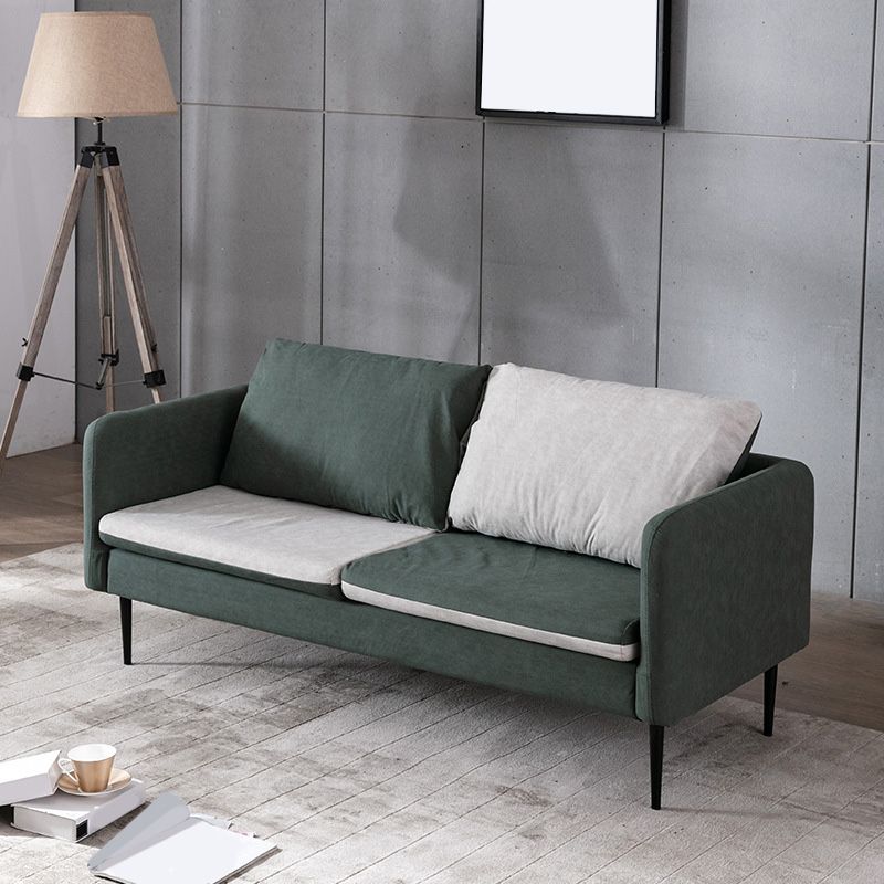 Faux Leather Cushions Sofa 61.02"/66.93" Wide Square Arm Loveseat