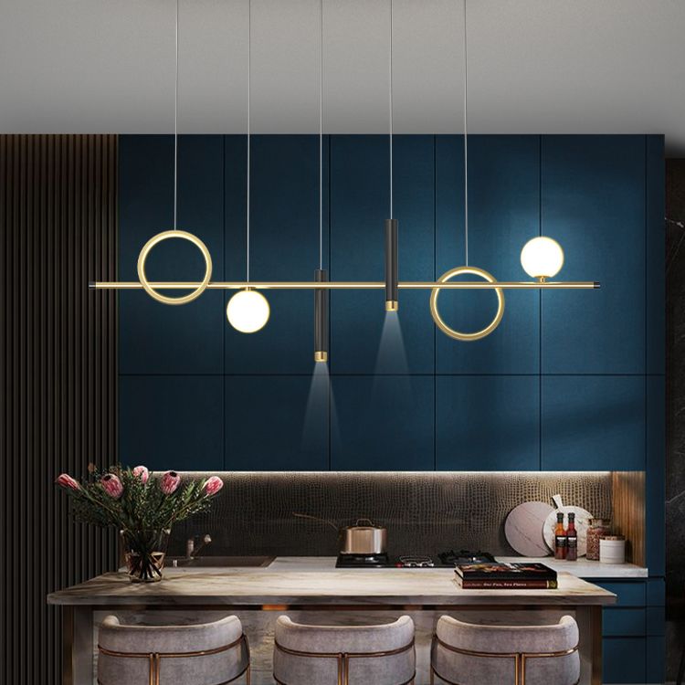 Nuova lampada lampada a ciondolo in alluminio moderno in alluminio, lampada a lampadario nero lineare per la sala da ginnastica