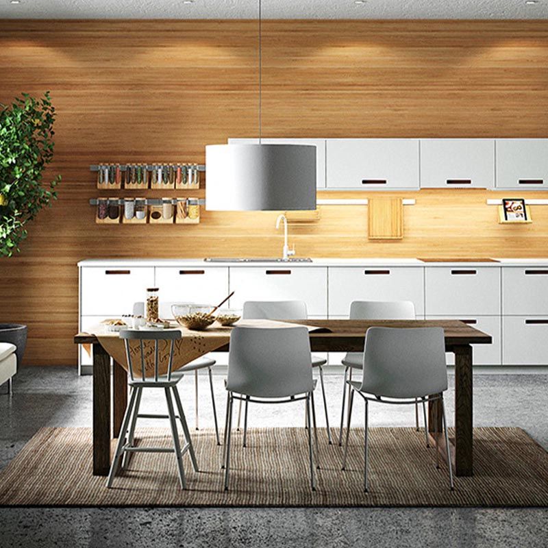 Pine Solid Wood Dining Table Rectangle Modern Dining Table with Sled Base