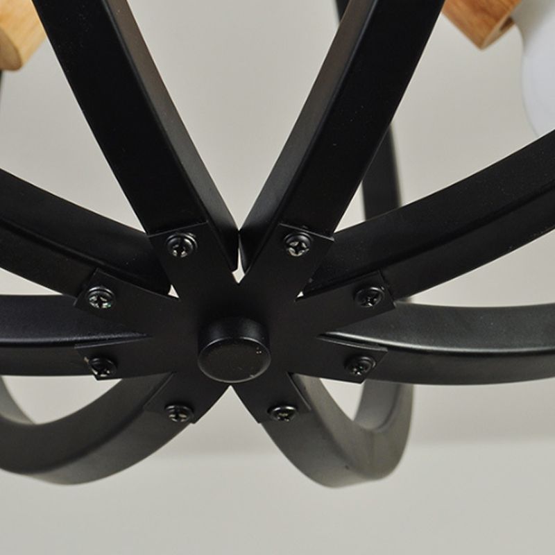 Globe Kronleuchter anheizt helles nordisches Holz LED schwarz/weiß hängende Anhängerlampe für Schlafzimmer