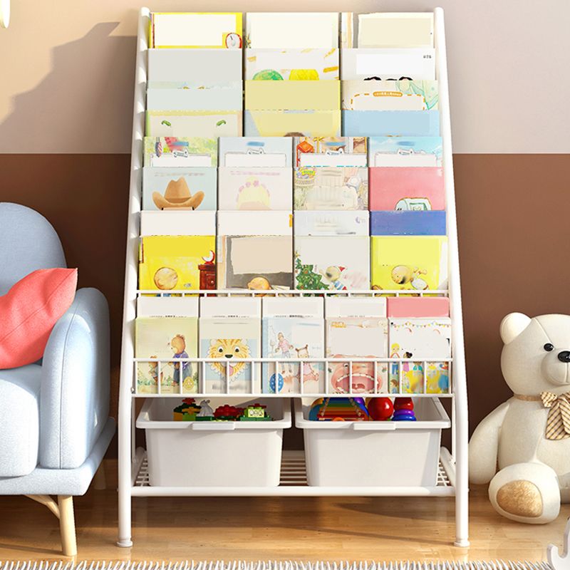 Metal Closed Back Ladder Bookshelf Shelves Included Bookcase