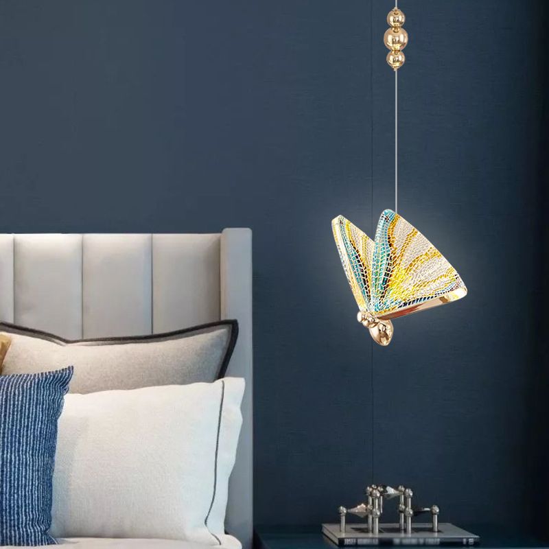 Butterfly Pendant Lighting Fixture Minimalist Style Acrylic LED Bedroom Pendant Ceiling Light