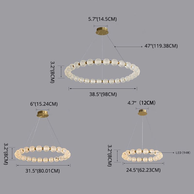 Gouden ronde vorm hanglamp moderne minimalistische acryl -ledhanglamp voor woonkamer