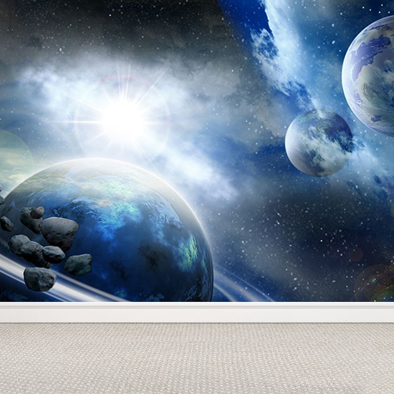 Miraculous Planet Scene Mural Decal Wallpaper Modern Non-Woven Material Wall Art