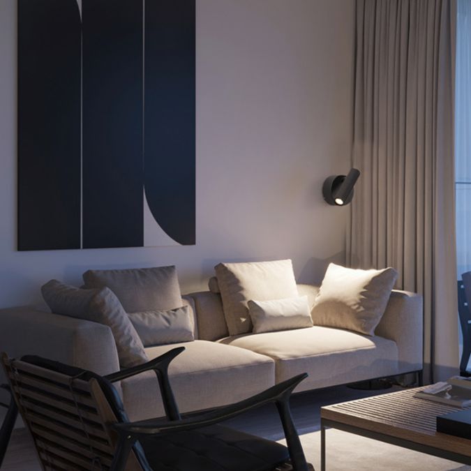 Modern Concise LED Wall Lamp Aluminium Circular Reading Wall Sconce for Bedroom