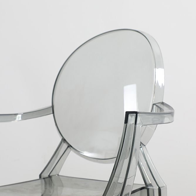 Silla de comedor de estilo escandinavo Silla de comedor de acrílico con respaldo abierto para el hogar con brazo