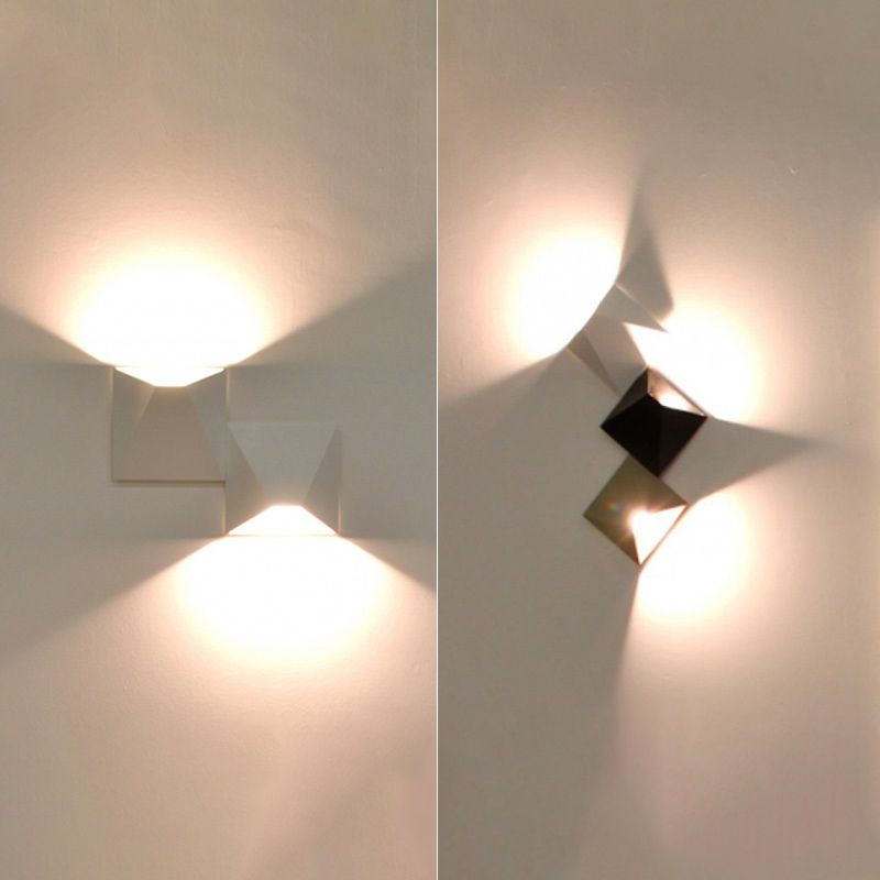 Luces de pared de pared geométricas de aluminio estilo moderno de 1 luces de pared