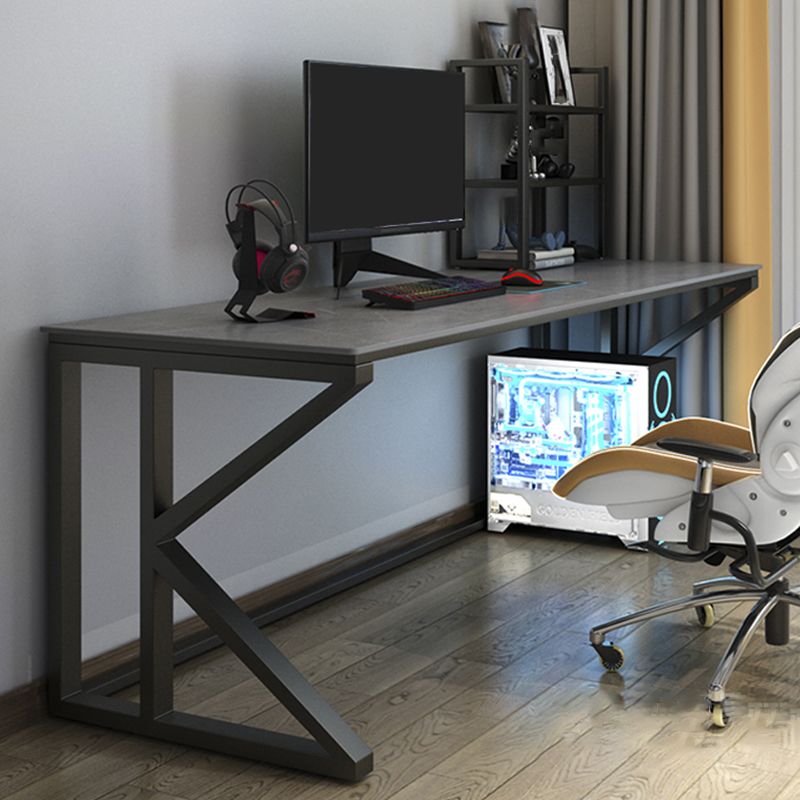 Stone Industrial Writing Desk Rectangular Gaming Desk for Home